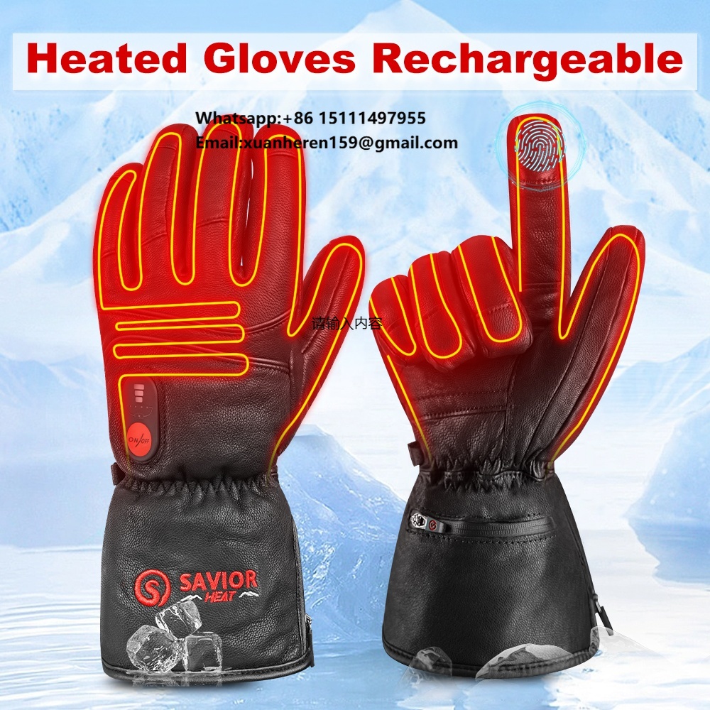 Touch Screen Gloves - Guantes de cuero calefactables para hombre