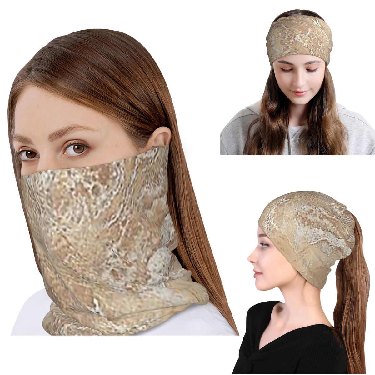 Knit Beanie Hat Warm - Mascarilla tipo bandana, bufanda y gorro