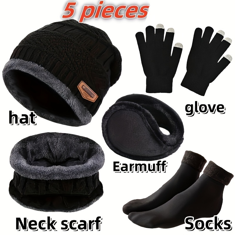 Wool Scarf Men - Gorro de invierno para hombre, bufanda