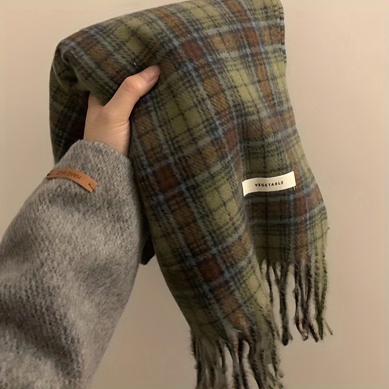 Bufanda con borlas a cuadros v - Cashmere Pashmina Wrap reseña y precio