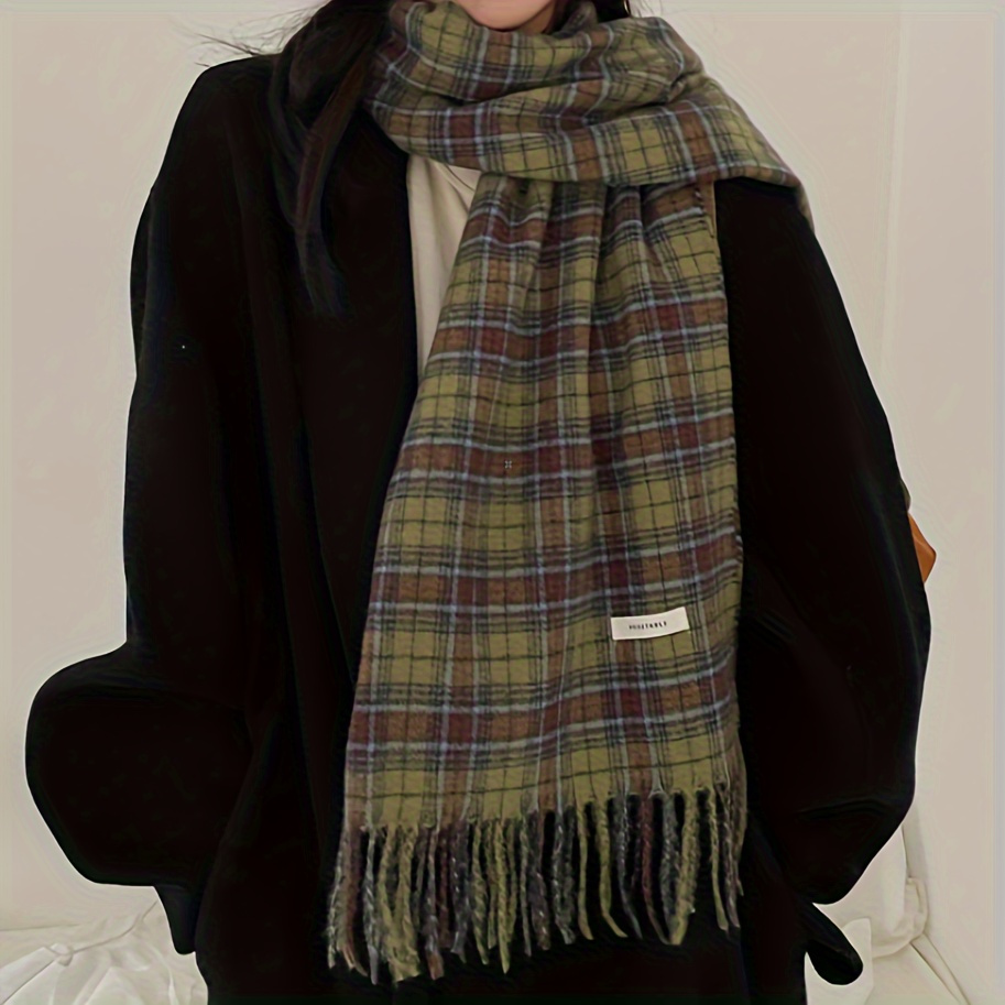 Bufanda con borlas a cuadros v - Cashmere Pashmina Wrap reseña y precio