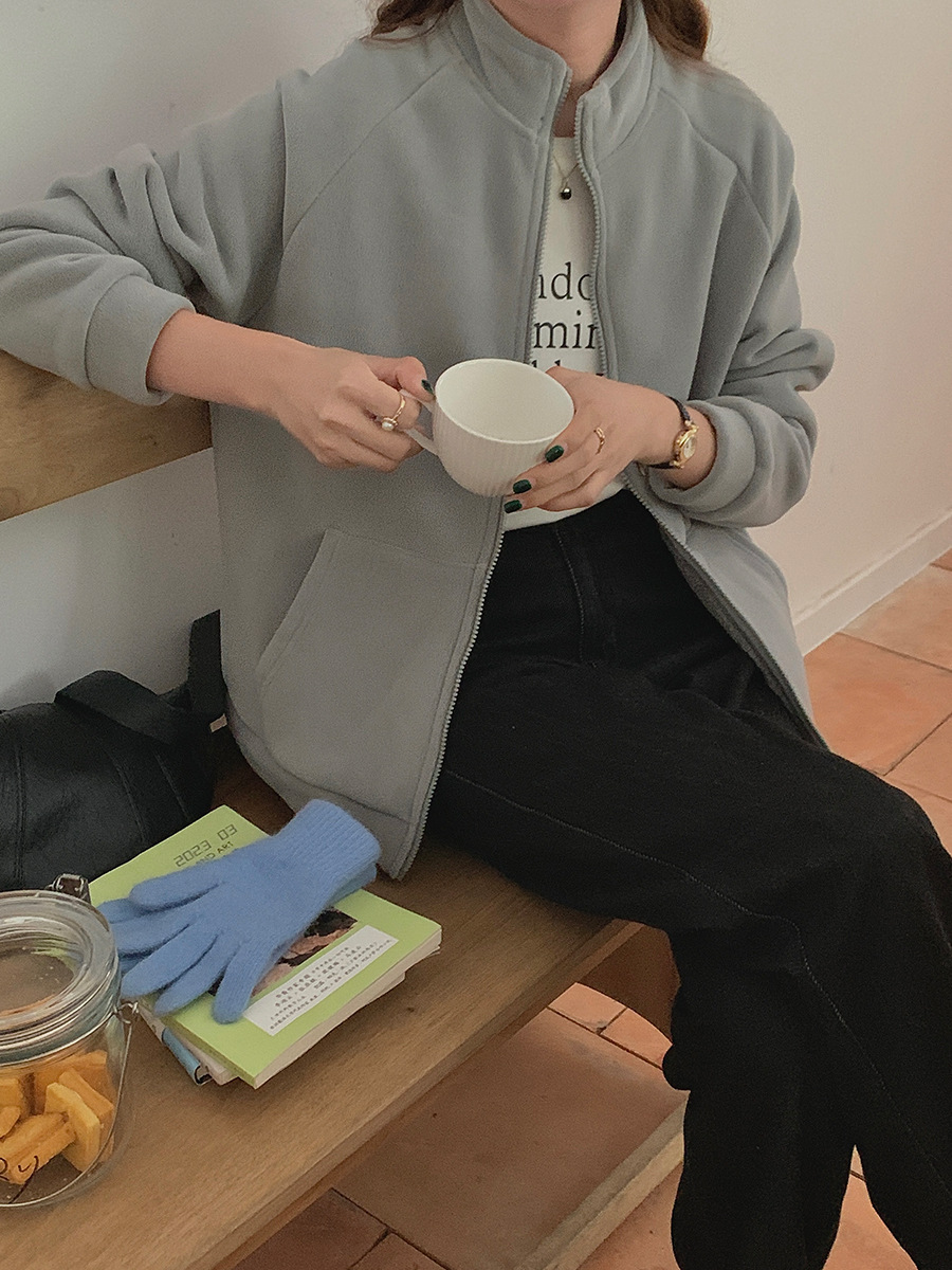 Sudadera de lana sin sombrero  - Sherpa Hoodie Fleece reseña y precio