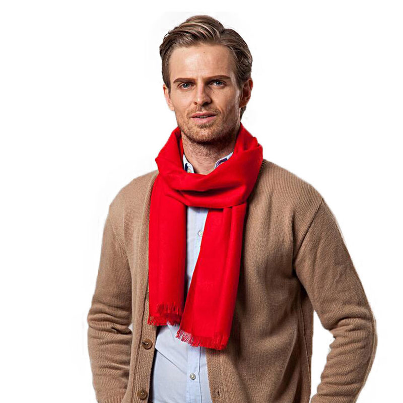 Moda invierno Color sólido hom - Wool Scarf Men reseña y precio