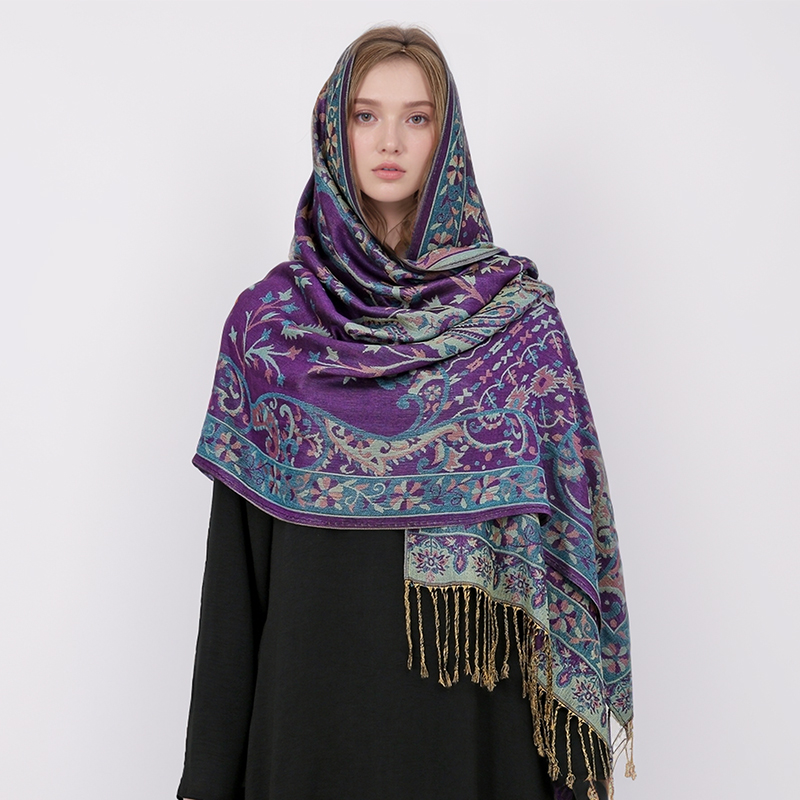 Bufanda de Jacquard Retro de e - Cashmere Pashmina Wrap reseña y precio